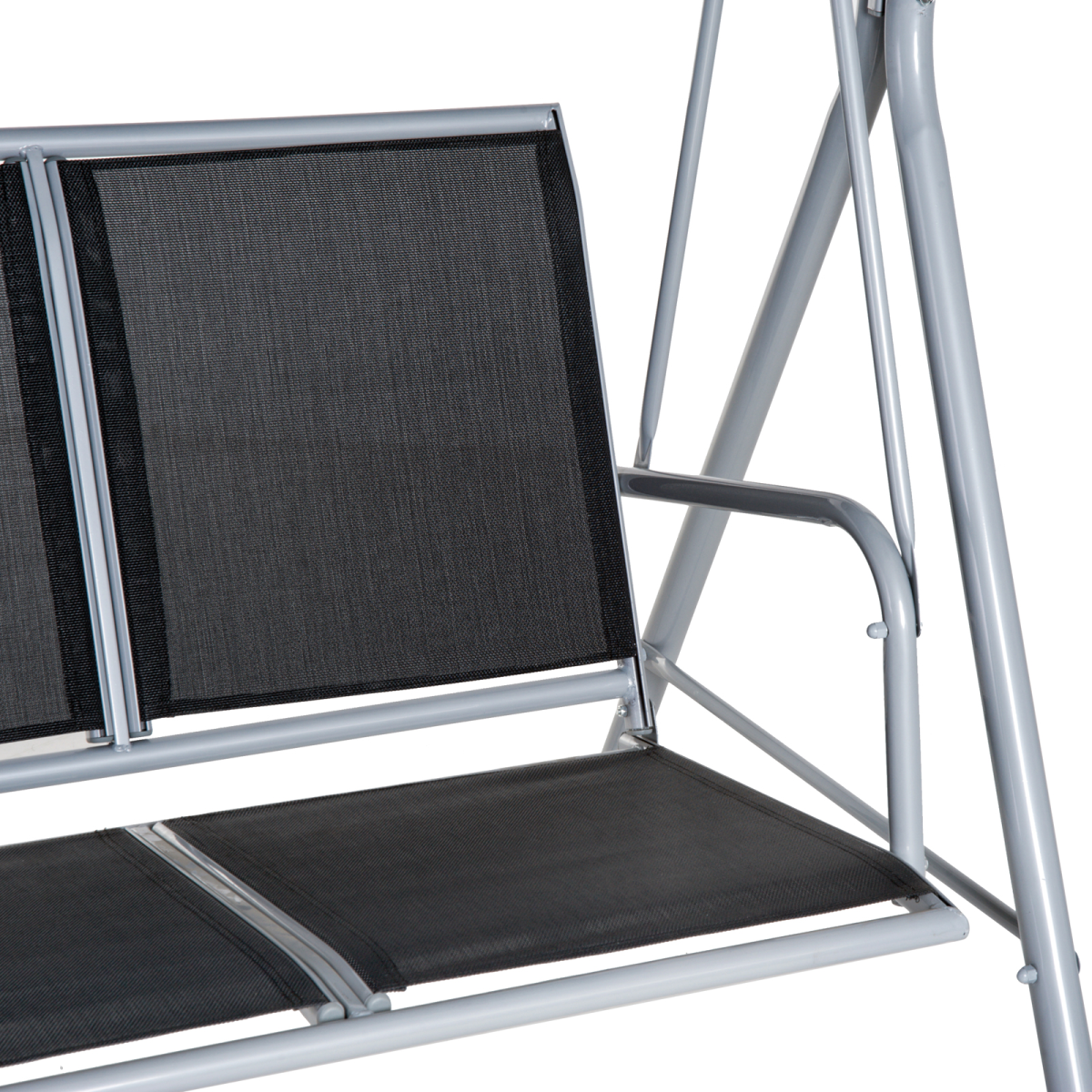 Outdoor 3-Seater Swing Chair-Black