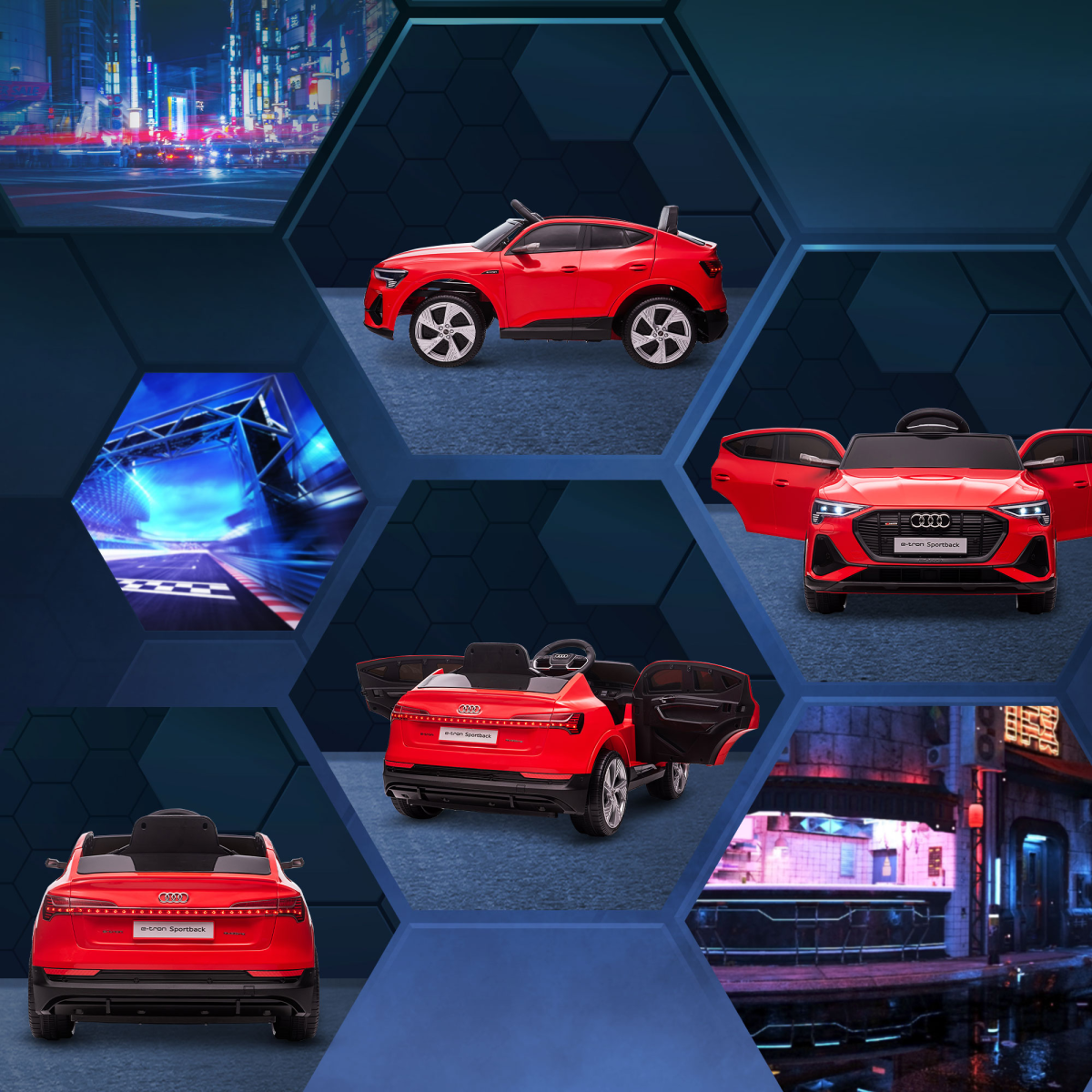 Kids Electric Ride-On Car/ w Remote Control, Lights, Music - 12V Red