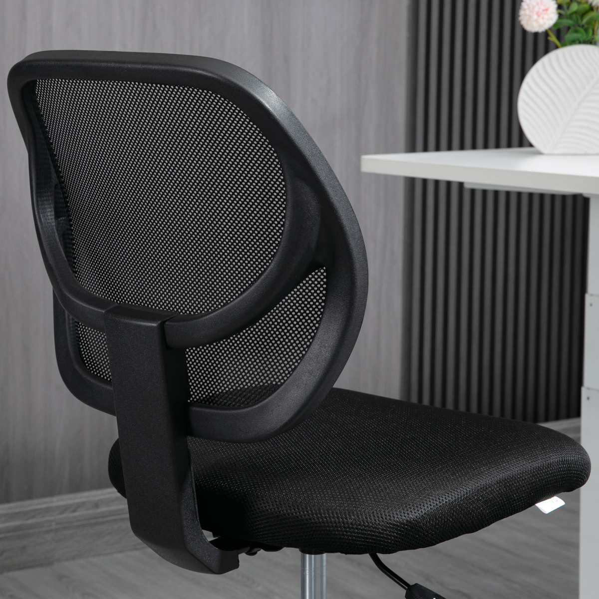 Draughtsman Chair Tall Office Chair w/ Adjustable Footrest Ring Black