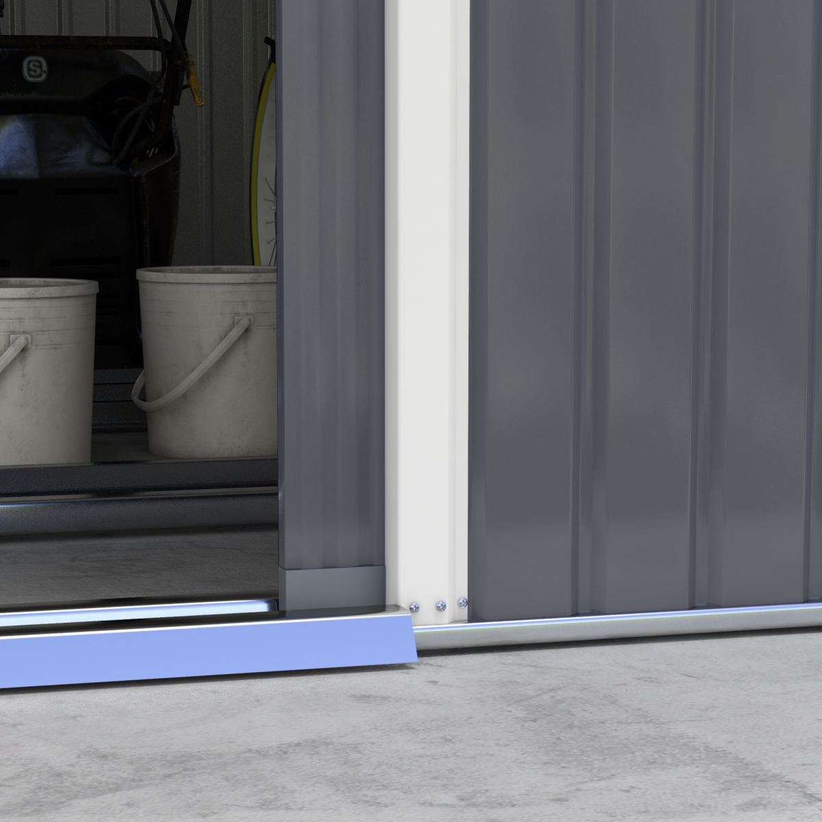 Foundation Ventilation Steel Outdoor Garden Shed Grey