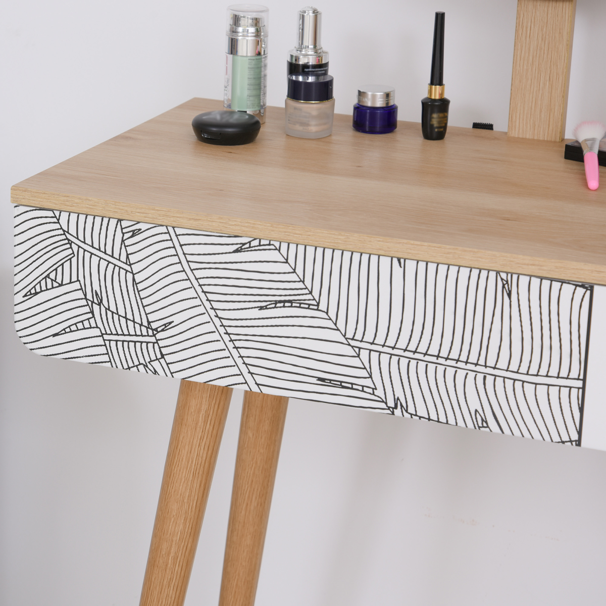 Wooden Nordic Dressing Table Brown/White