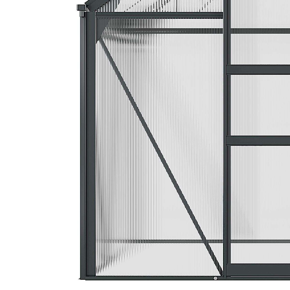 Polycarbonate Walk-In Garden Greenhouse Aluminium Frame w/ Slide Door 6 x 6ft