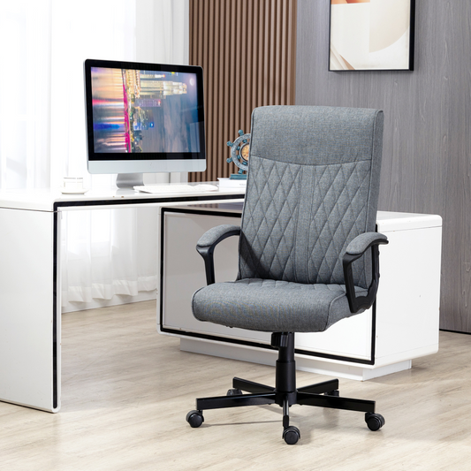 High-Back Home Office Chair with Adjustable Height and Swivel Wheels