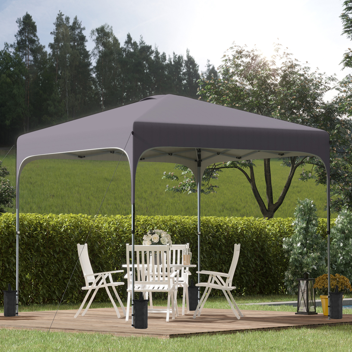 Pop Up Gazebo, Foldable Canopy Tent & Carry Bag with Wheels & 4 Legs
