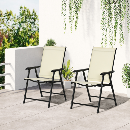 Foldable Metal Garden Chairs Dining Seat Yard Furniture