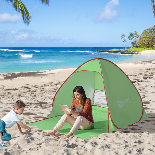 Beach Tent Instant Camping Pop up Tent Sun Shade Shelter, Green