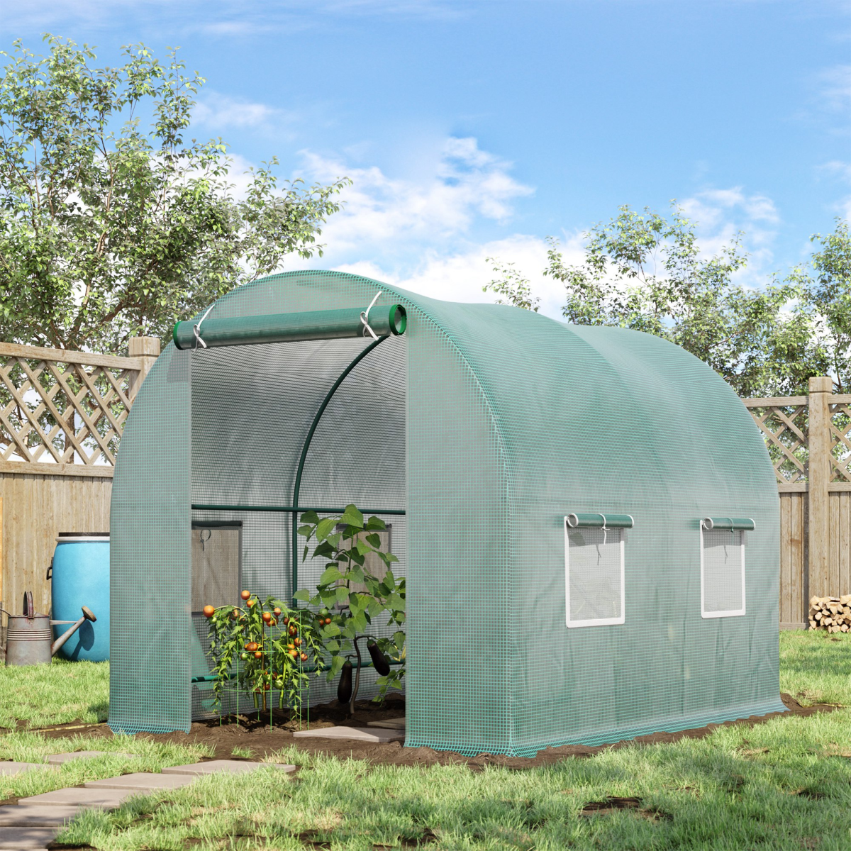 Reinforced Walk in Polytunnel Greenhouse, 2.5x2 m