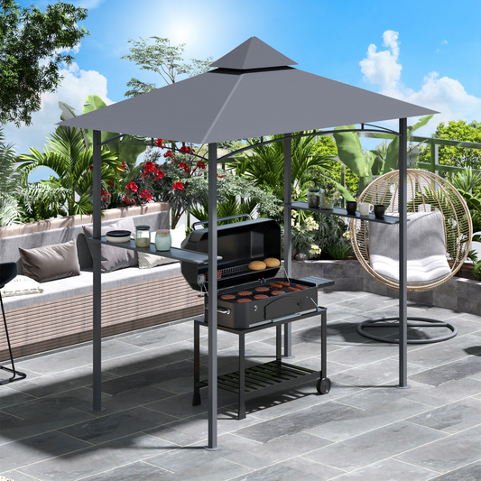 Double-Tier BBQ Gazebo Grill Canopy Barbecue