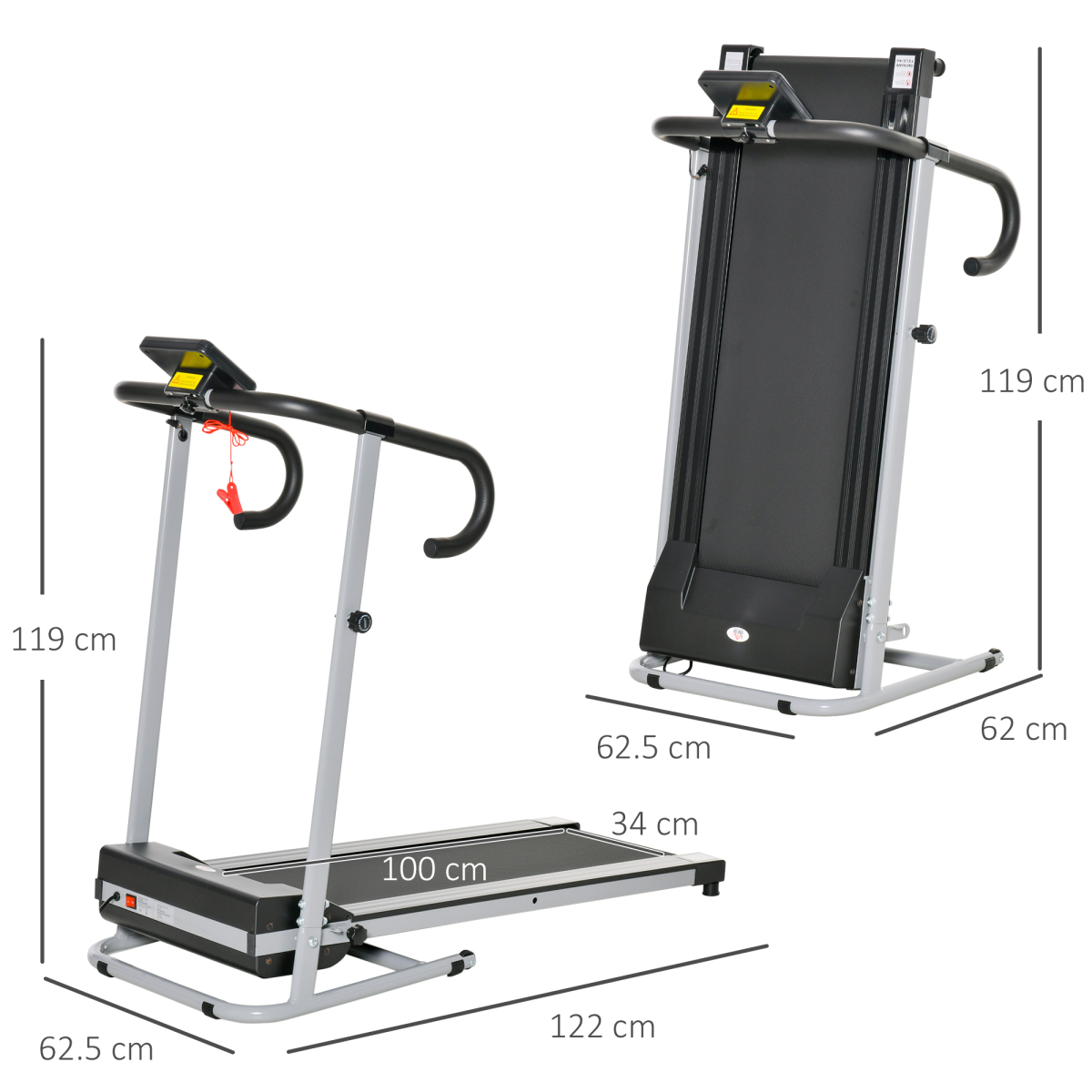 Motorised Electric Treadmill Running Machine Fitness Folding 1.25HP