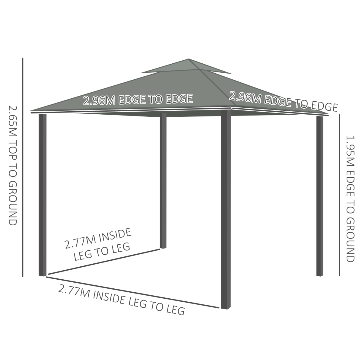 Gazebo Canopy 2 Tier Roof Mosquito Net Aluminum,