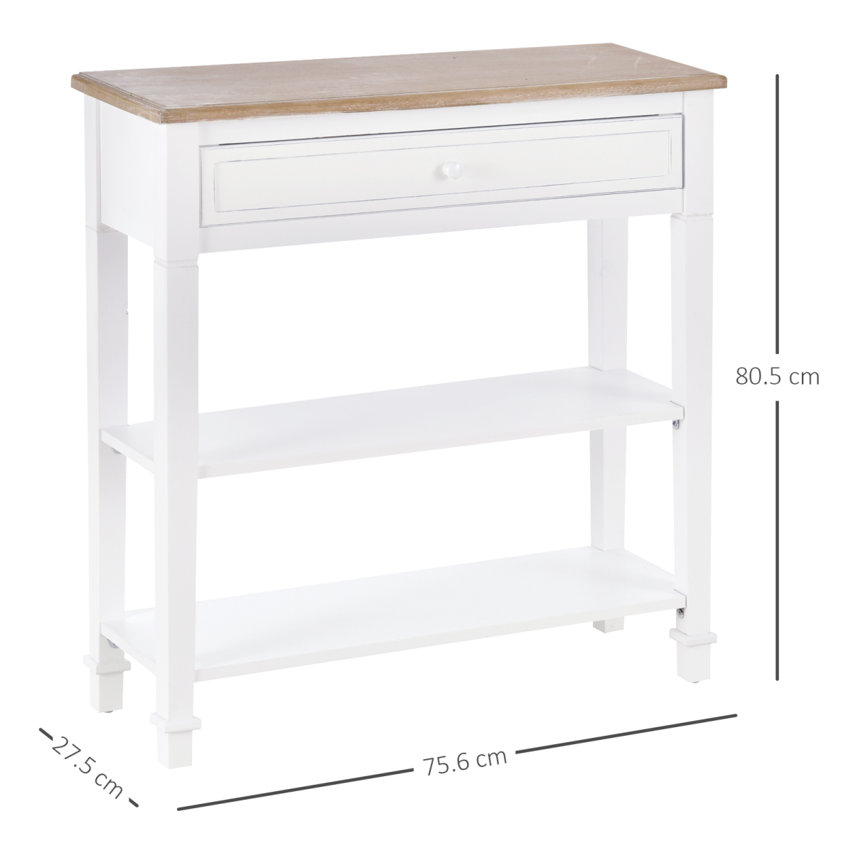 MDF Wide Drawer Console Table White