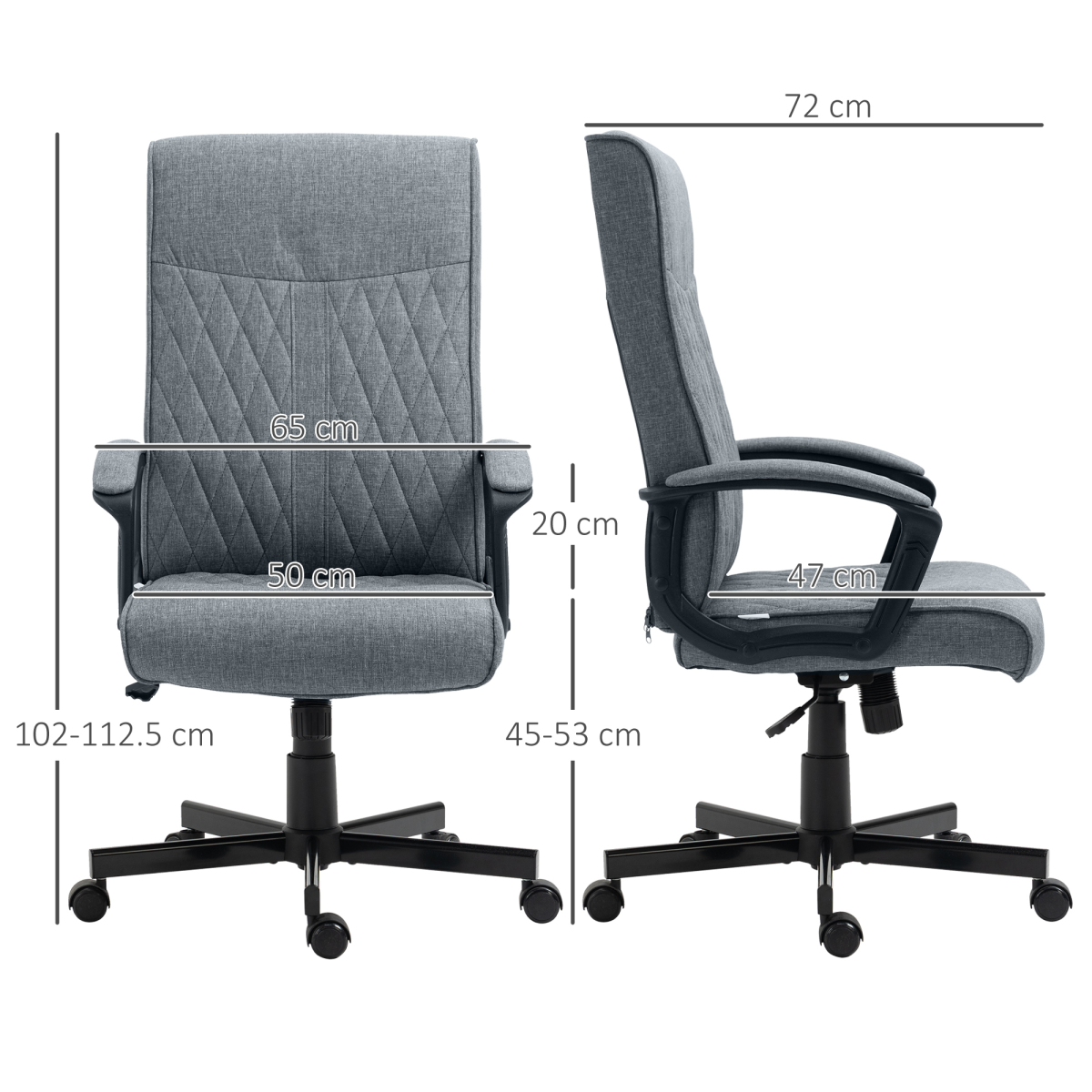 High-Back Home Office Chair with Adjustable Height and Swivel Wheels