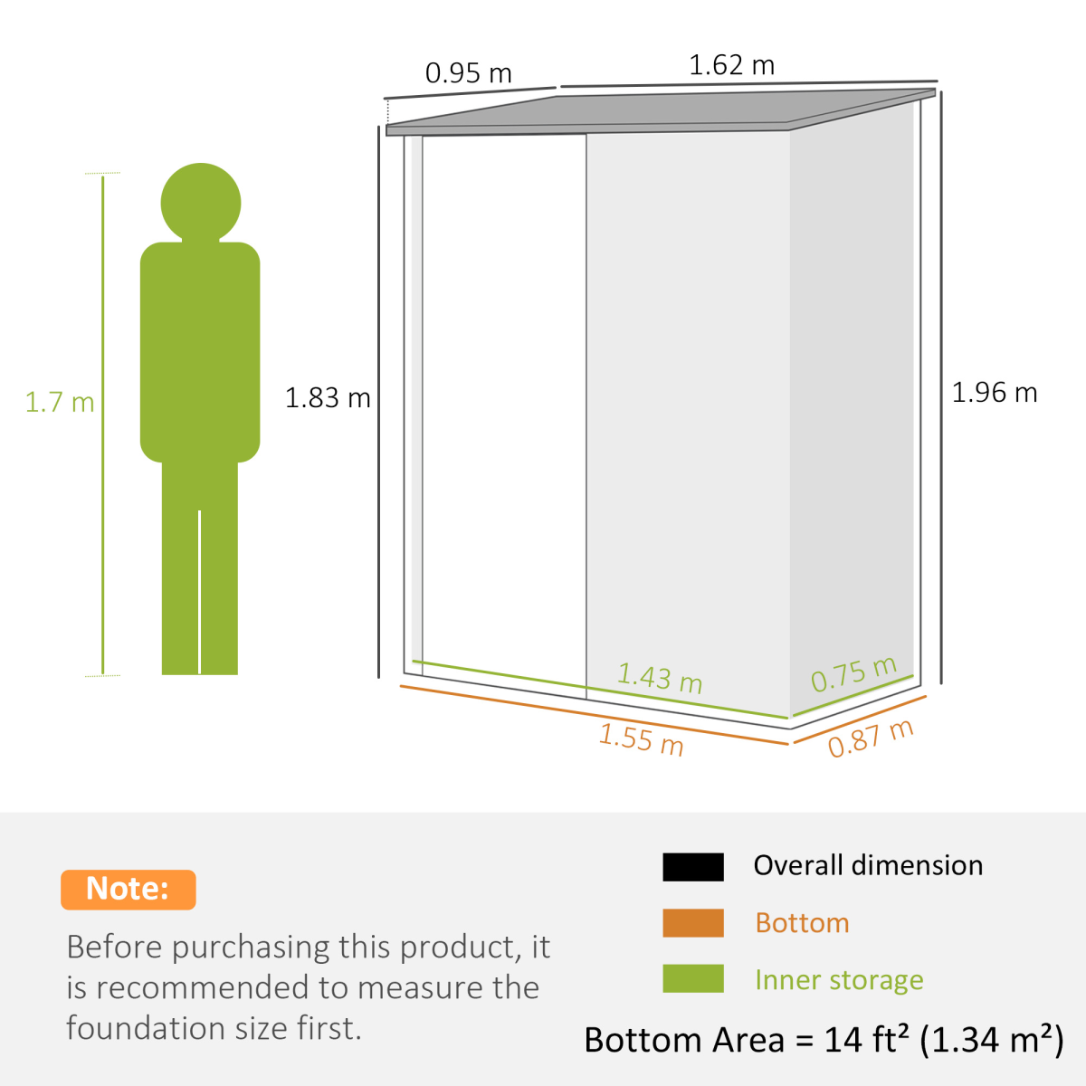 Storage Shed Steel Garden Shed w/ Lockable Door for Garden