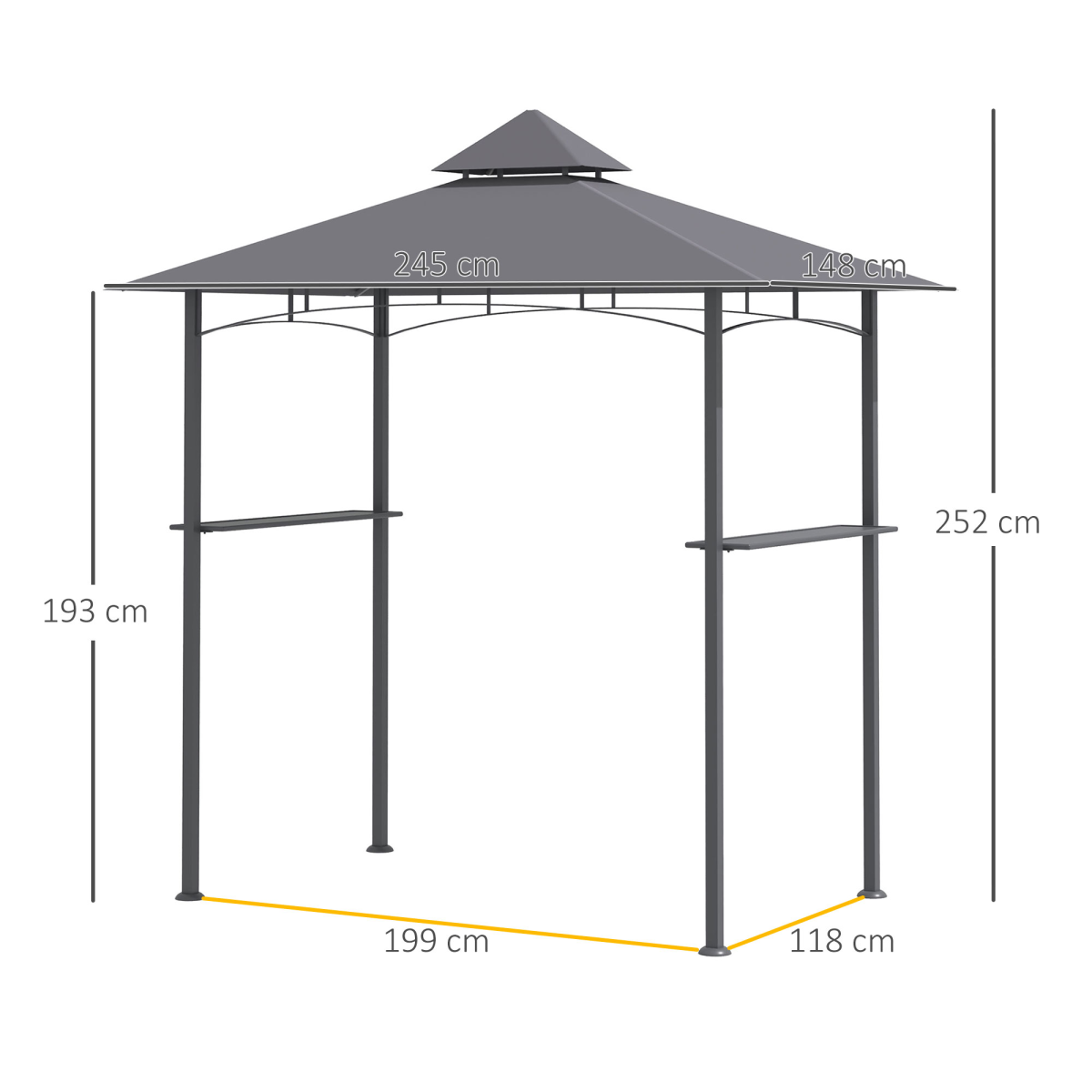 Double-Tier BBQ Gazebo Grill Canopy Barbecue