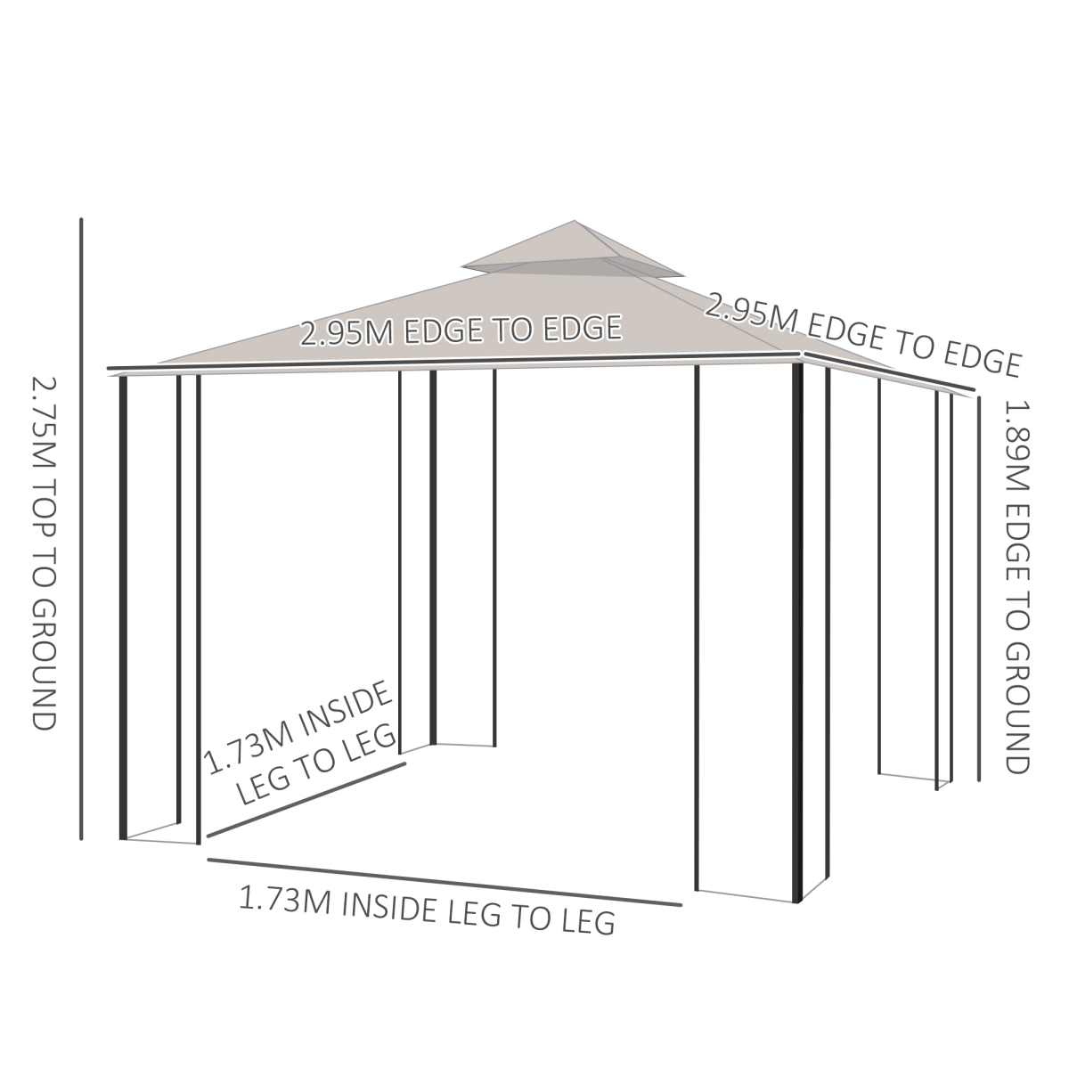 Metal Gazebo With Sides Waterproof