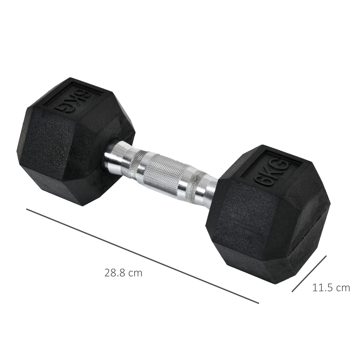 Hexagonal Dumbbells Kit Weight Lifting Exercise for Home Fitness 2x6kg HOMCOM