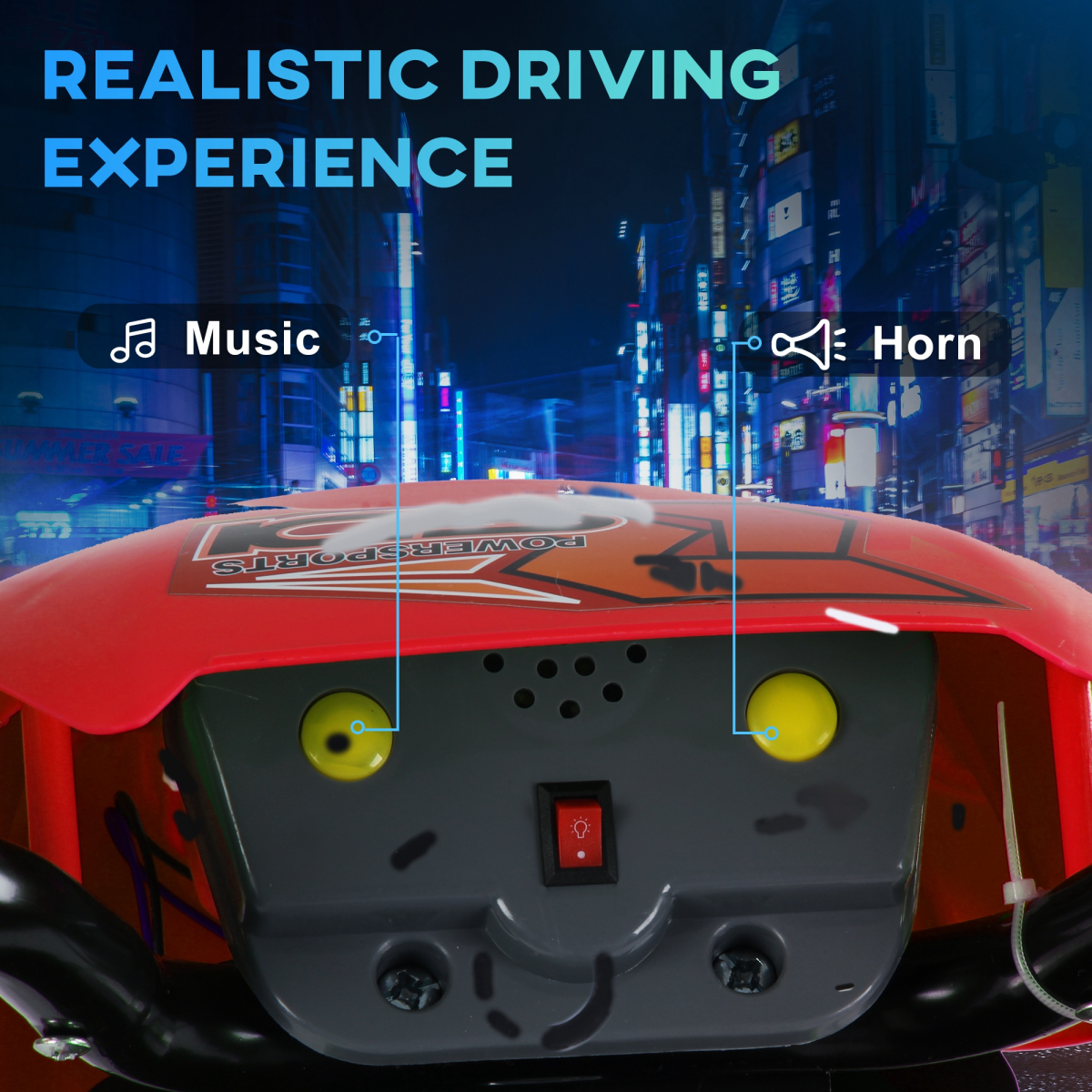 Kids Electric Motorbike Motorcycle Ride On for 3-6 Years Red 6V