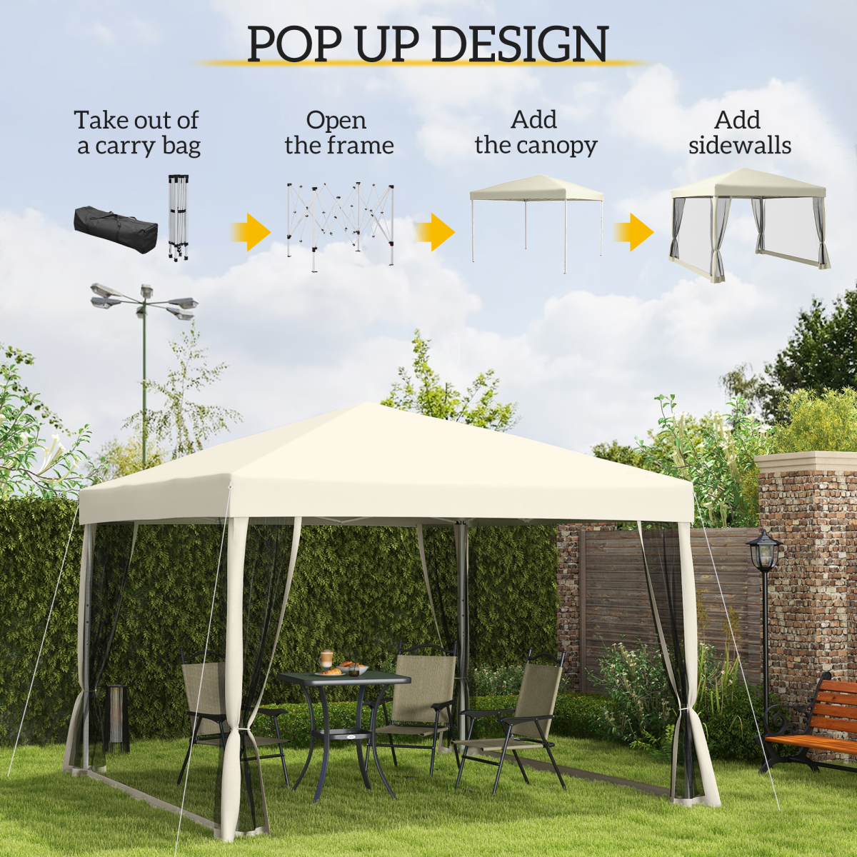 Pop Up Gazebo W/ Mesh Walls