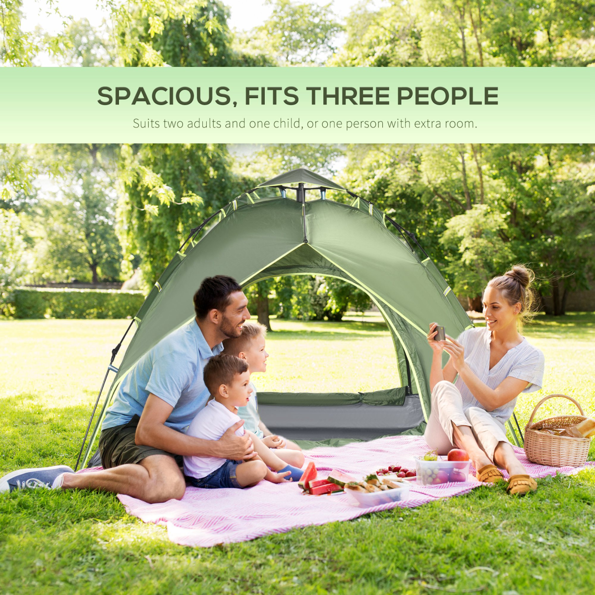 Pop Up Tent Camping Festival Hiking Family Travel Shelter 2 persons