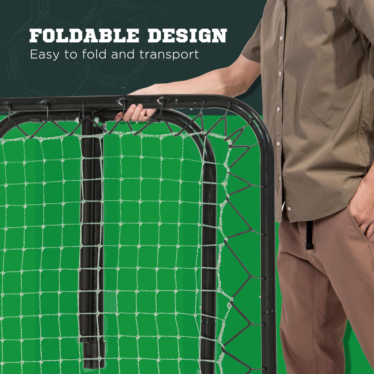 Angle Adjustable Rebounder Net Goal Training Set Football, Baseball