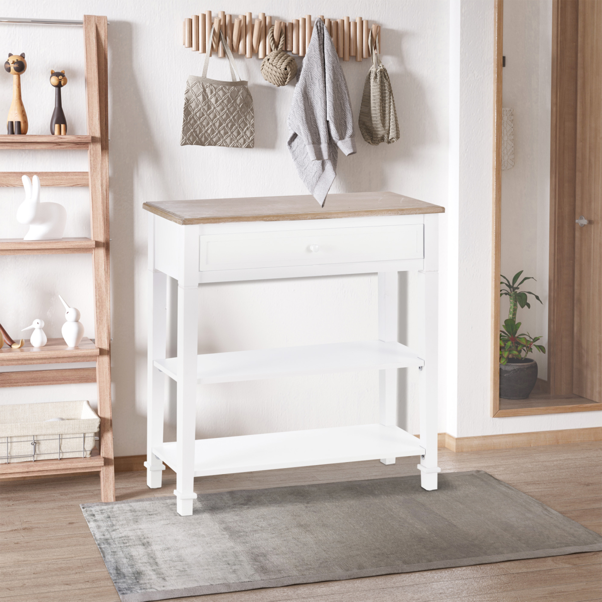 MDF Wide Drawer Console Table White