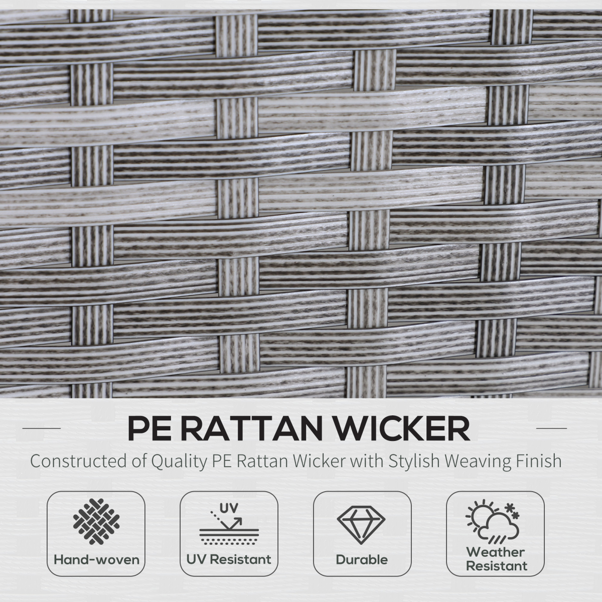 5 Pcs  Rattan Wicker Furniture Patio Dining Table Stool Chaise Lounge Set