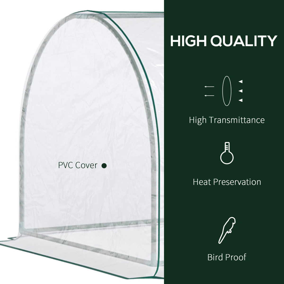 PVC Greenhouse Tunnel Steel Frame Transparent