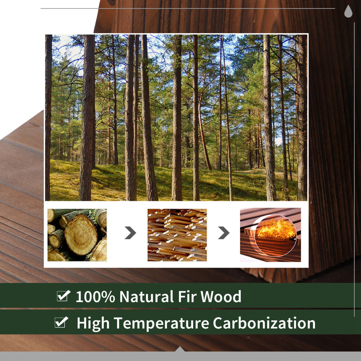 Wooden Water Pump Fountain, 2 Tier-Fir Wood/Steel