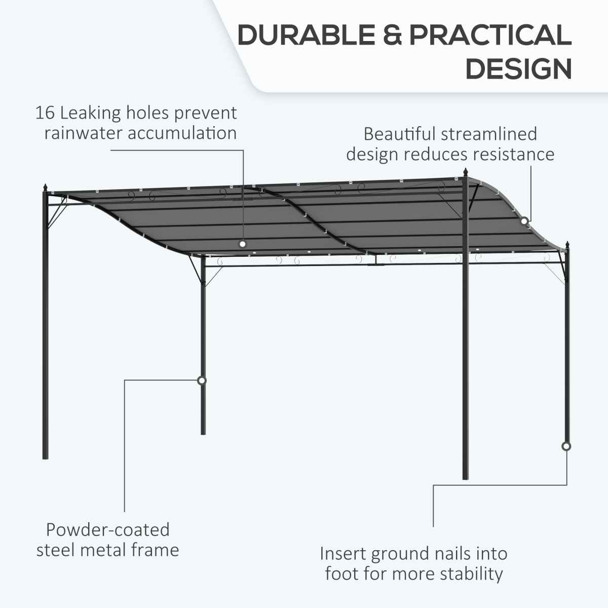 Canopy Metal Wall Gazebo