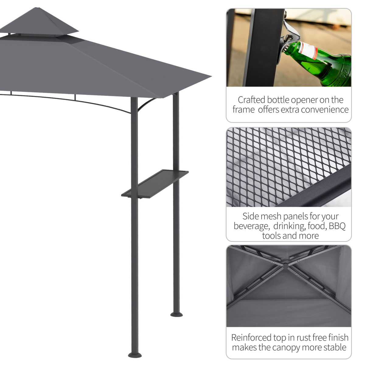 Double-Tier BBQ Gazebo Grill Canopy Barbecue