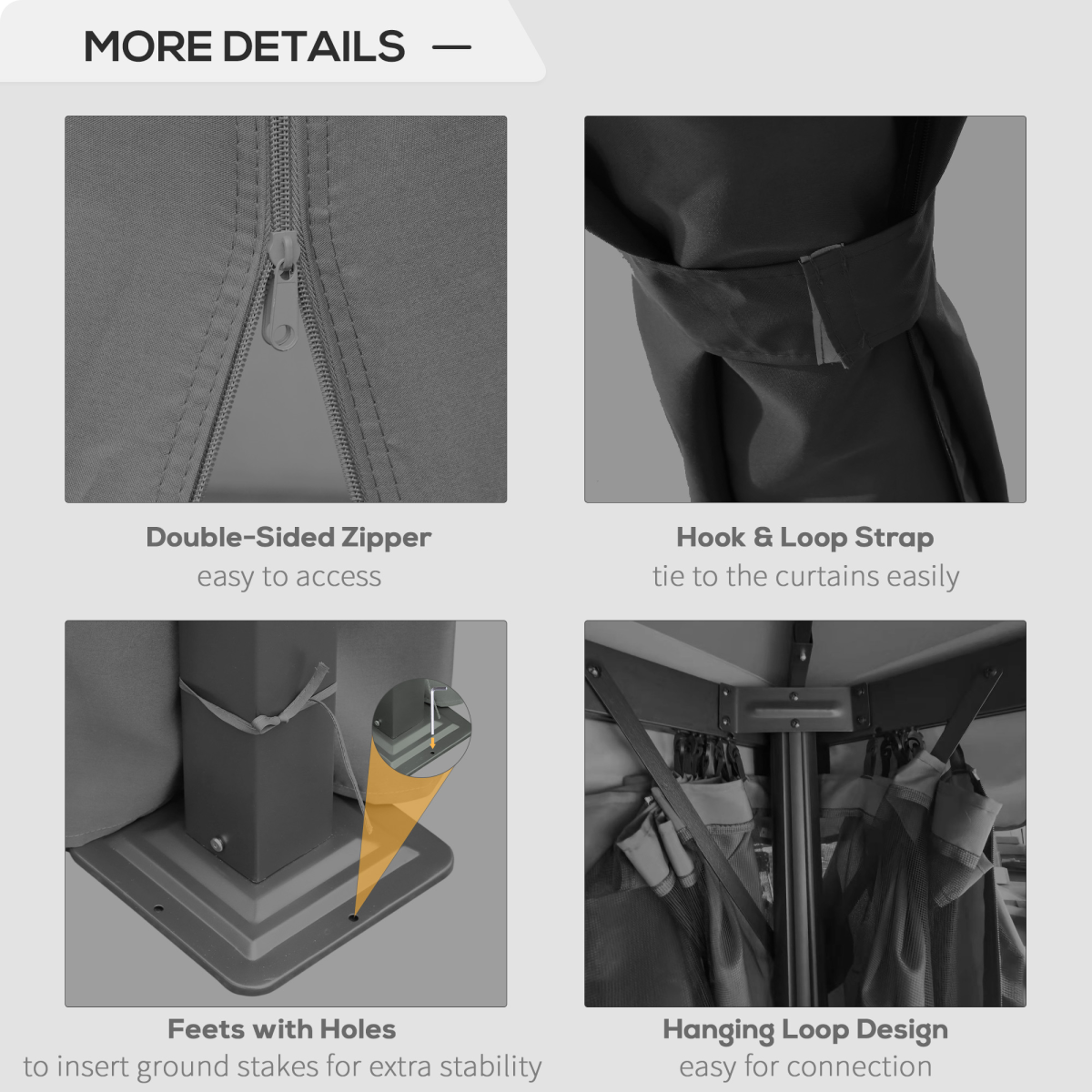 Gazebo Canopy 2 Tier Roof Mosquito Net Aluminum,