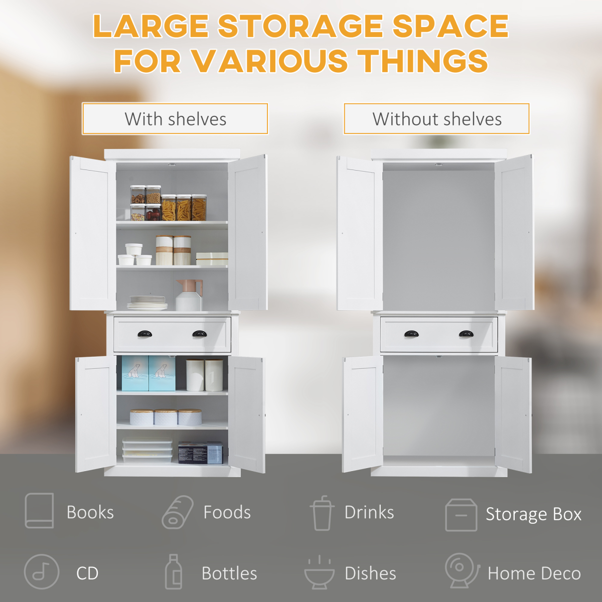 Kitchen Pantry Cabinet Colonial Freestanding