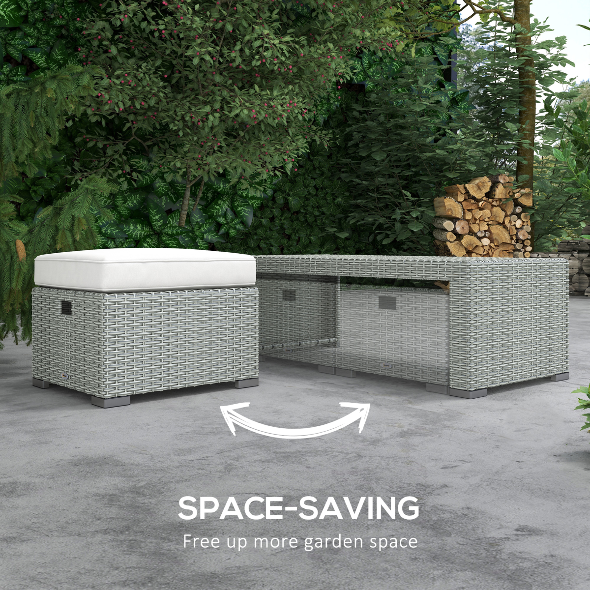 7-Seater Outdoor Garden Rattan Furniture Set w/ Recliners Grey