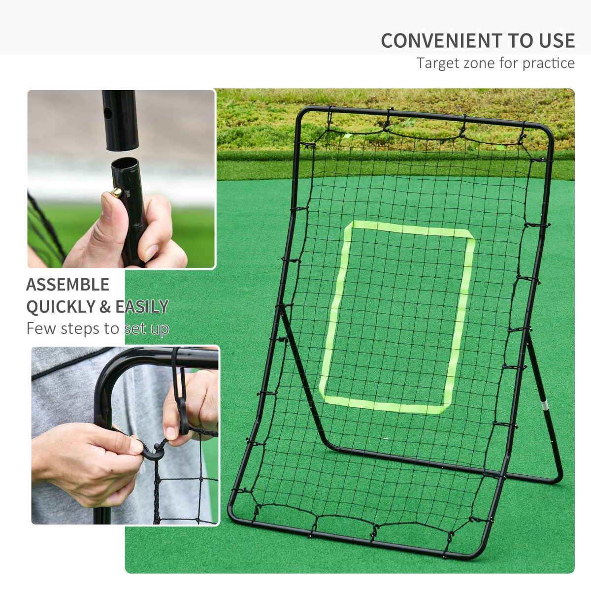 Rebounder Net Target Ball Kickback Baseball Training Equipment Play
