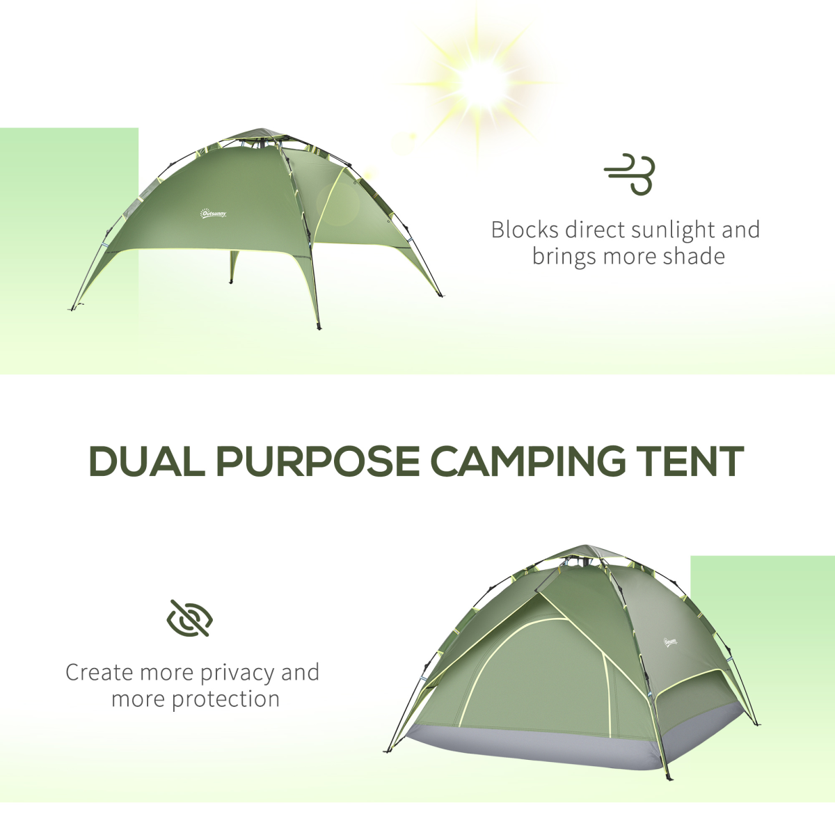 Pop Up Tent Camping Festival Hiking Family Travel Shelter 2 persons