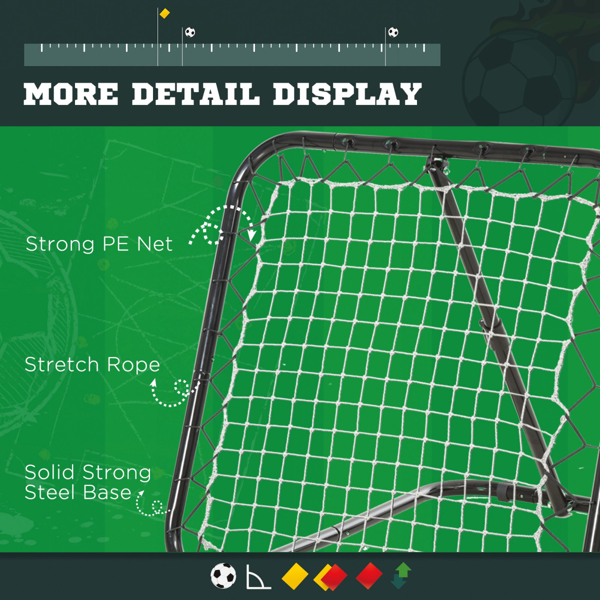 Angle Adjustable Rebounder Net Goal Training Set Football, Baseball