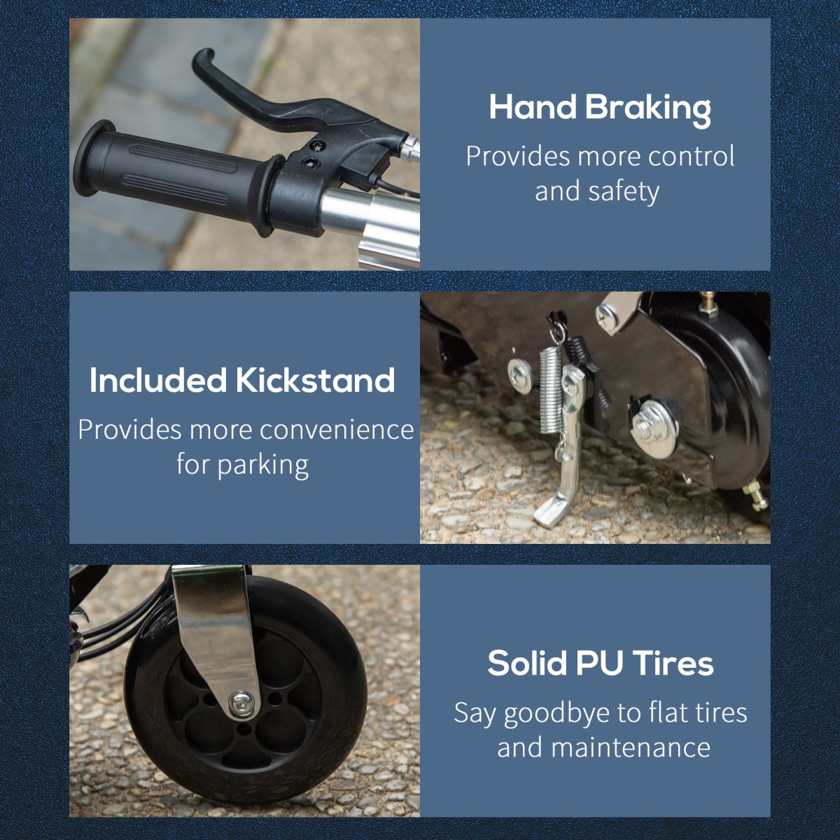 Kids Foldable Electric Powered Scooters 120W Toy w/ Brake Kickstand Red HOMCOM