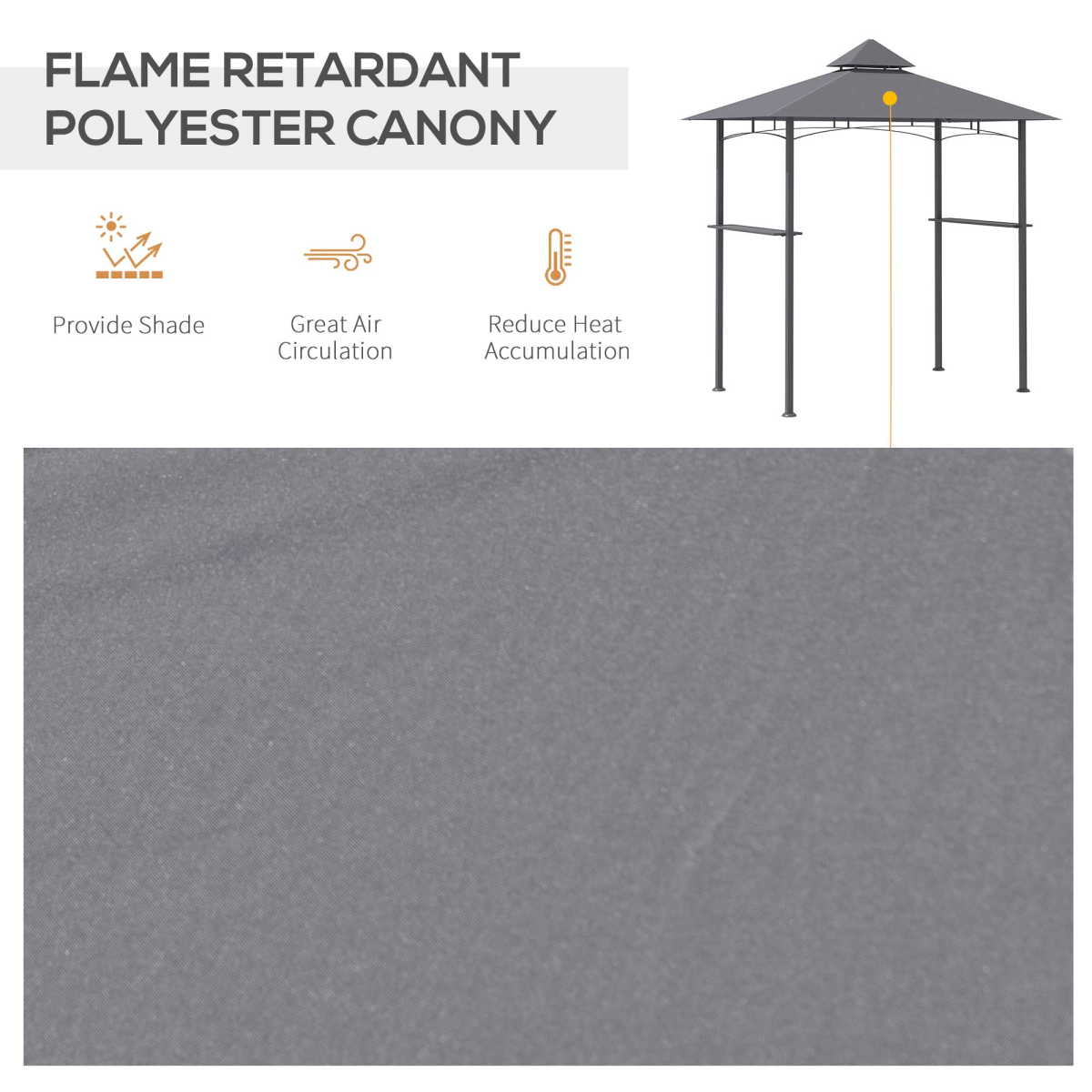 Double-Tier BBQ Gazebo Grill Canopy Barbecue