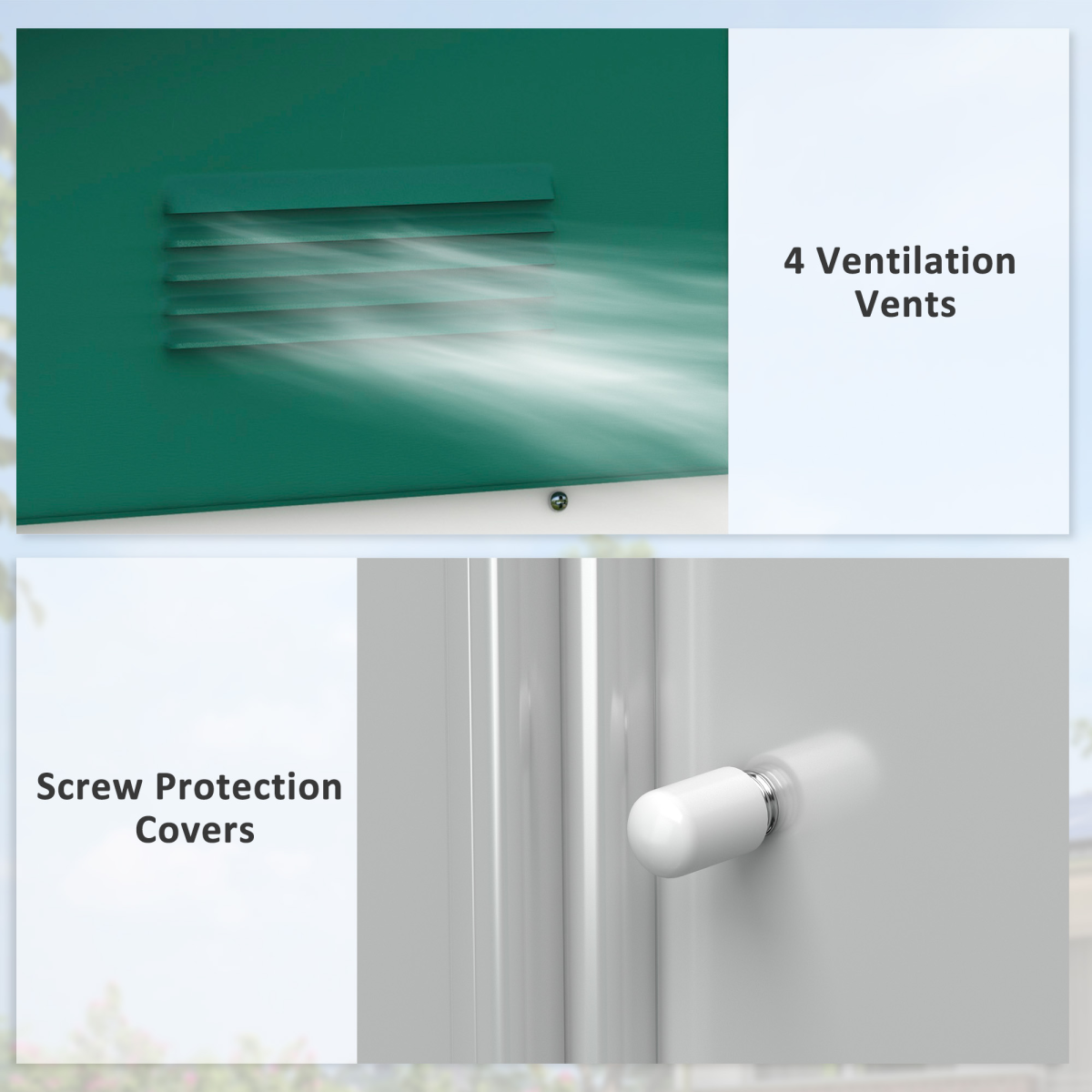 Metal Garden Shed for Garden and Outdoor Storage, Green 6.5x3.5ft