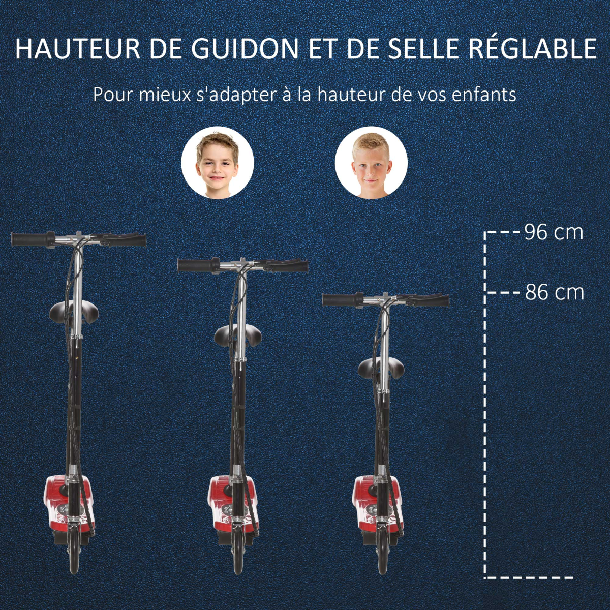 Kids Foldable Electric Powered Scooters 120W Toy w/ Brake Kickstand Red HOMCOM