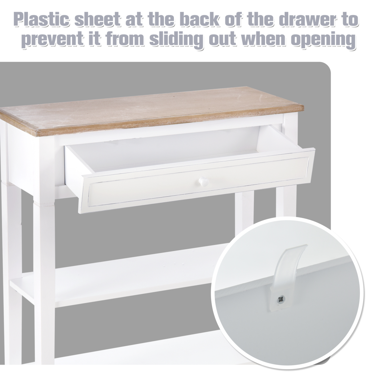 MDF Wide Drawer Console Table White