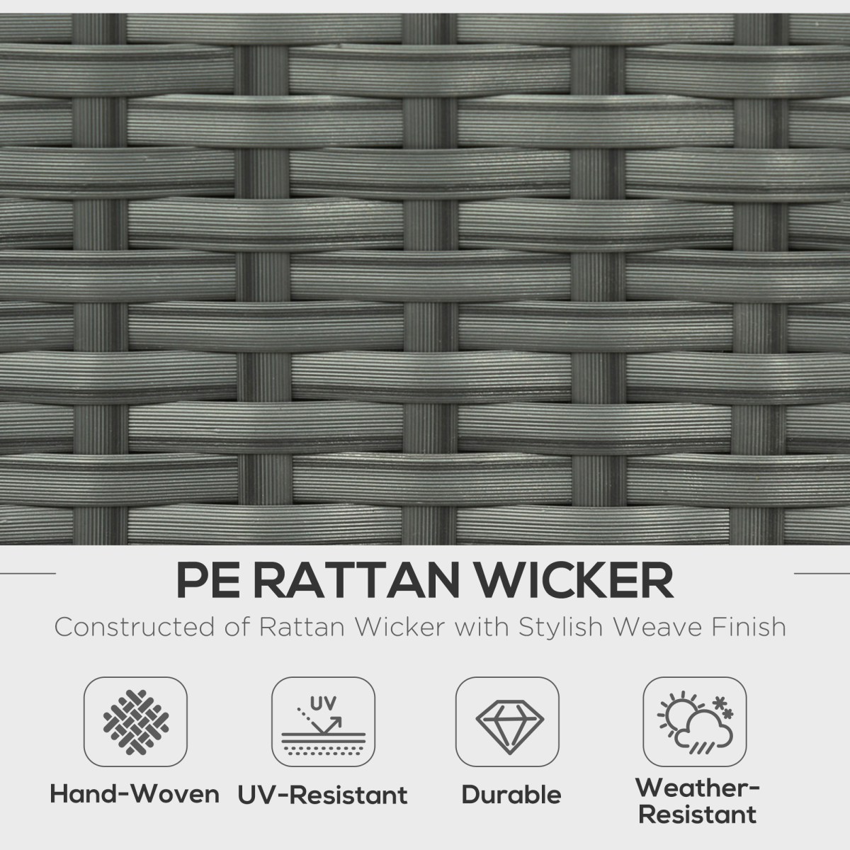 7-Seater Outdoor Garden Rattan Furniture Set w/ Recliners Grey