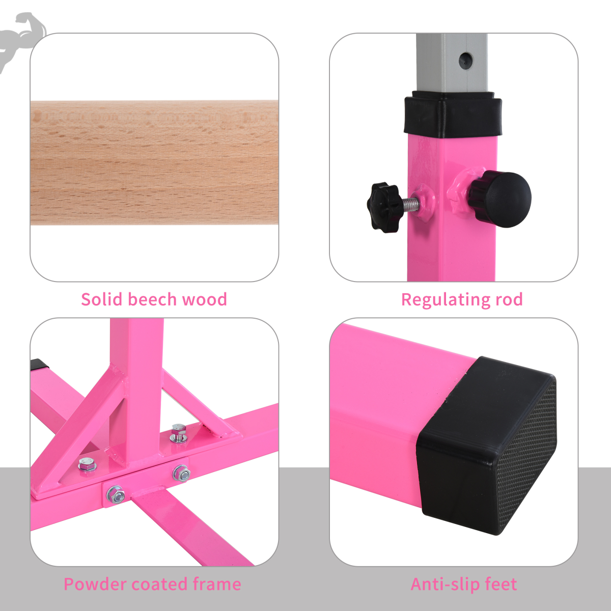 95-145 Hcm Professional Gymnastics Horizontal Bar For Kids Home Gym Fitness