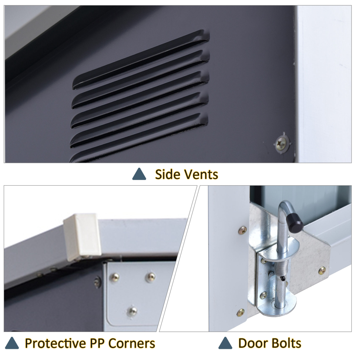 Steel Garden Storage Shed Double Door & Lid Dustbin Rubbish Cover 2