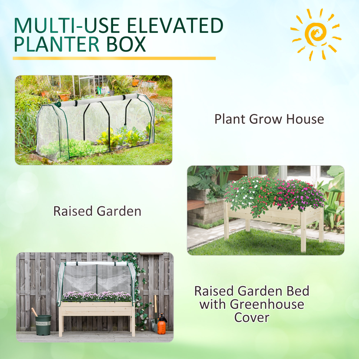 Raised Garden Bed Greenhouse Cover Planter Box