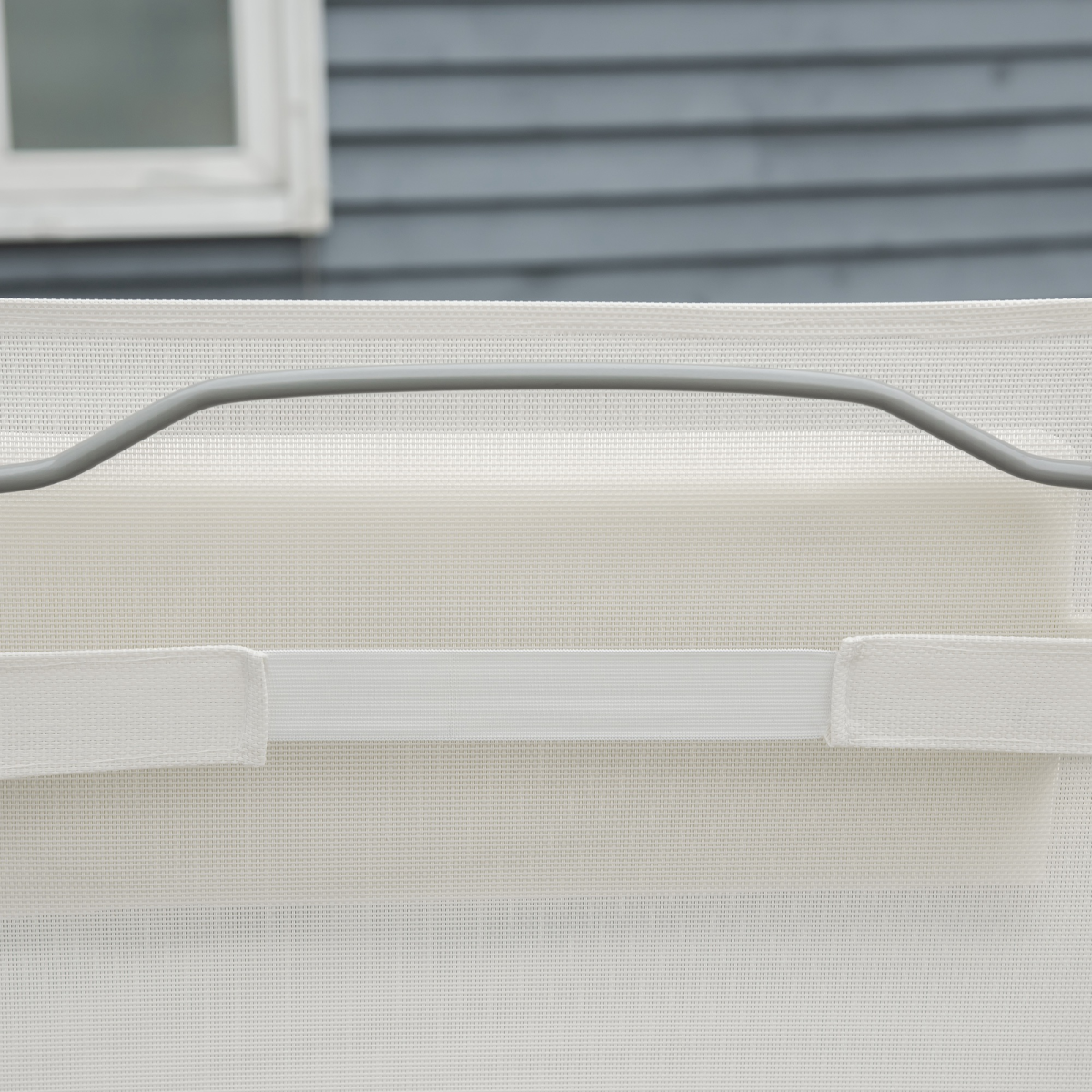 Sun Lounger Recliner Foldable Padded Seat Adjustable Texteline White