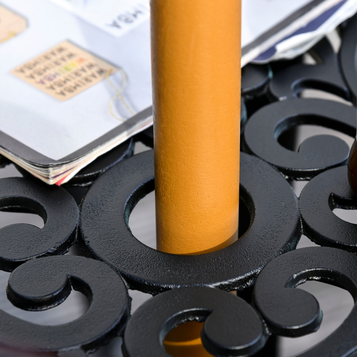 Wood Garden Parasol Sun Shade Patio Outdoor Wooden Umbrella Canopy Black 2.5m