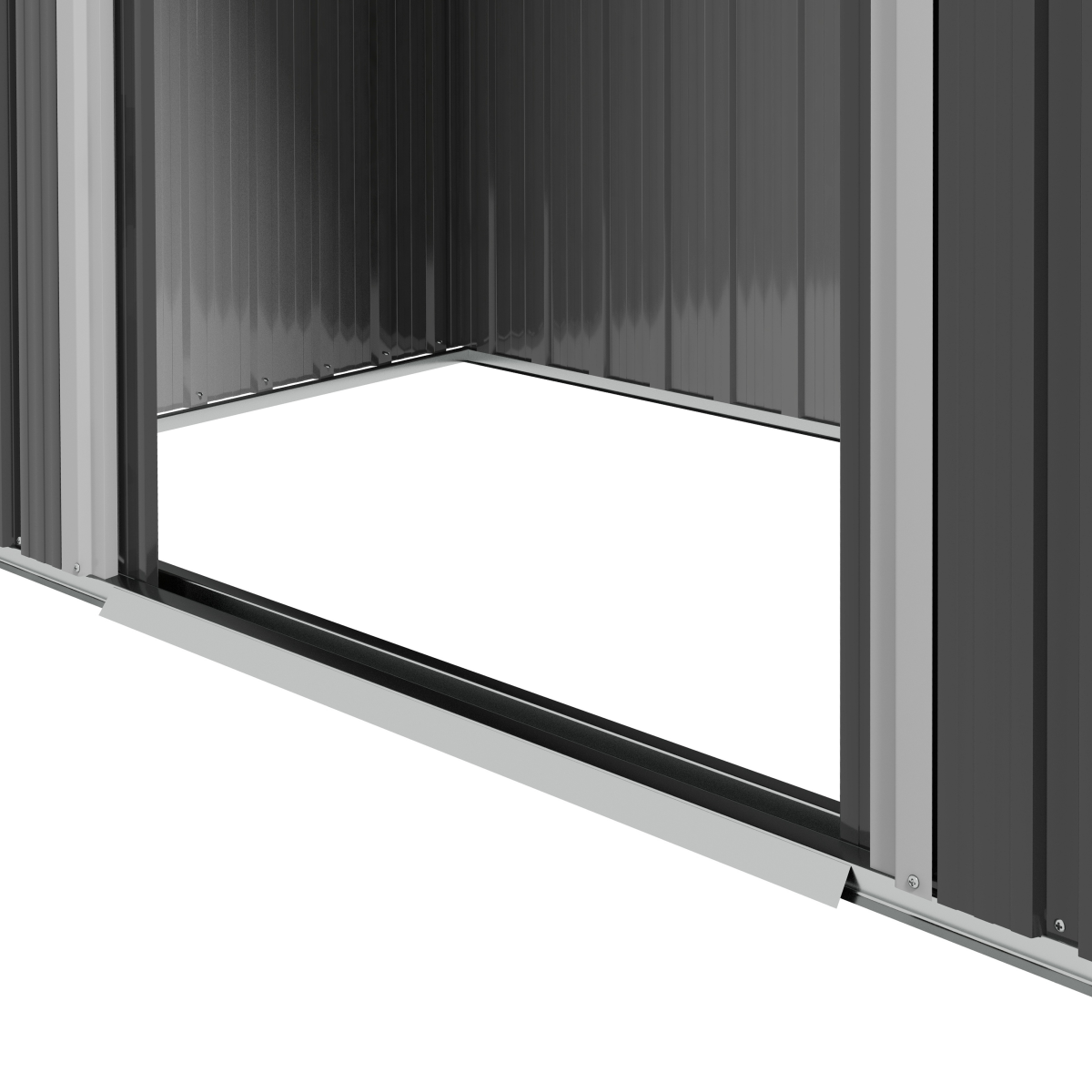 Metal Garden Shed for Garden and Outdoor Storage, Dark Grey 6.5x3.5ft