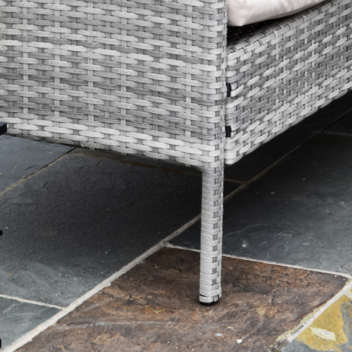 5 Pcs  Rattan Wicker Furniture Patio Dining Table Stool Chaise Lounge Set