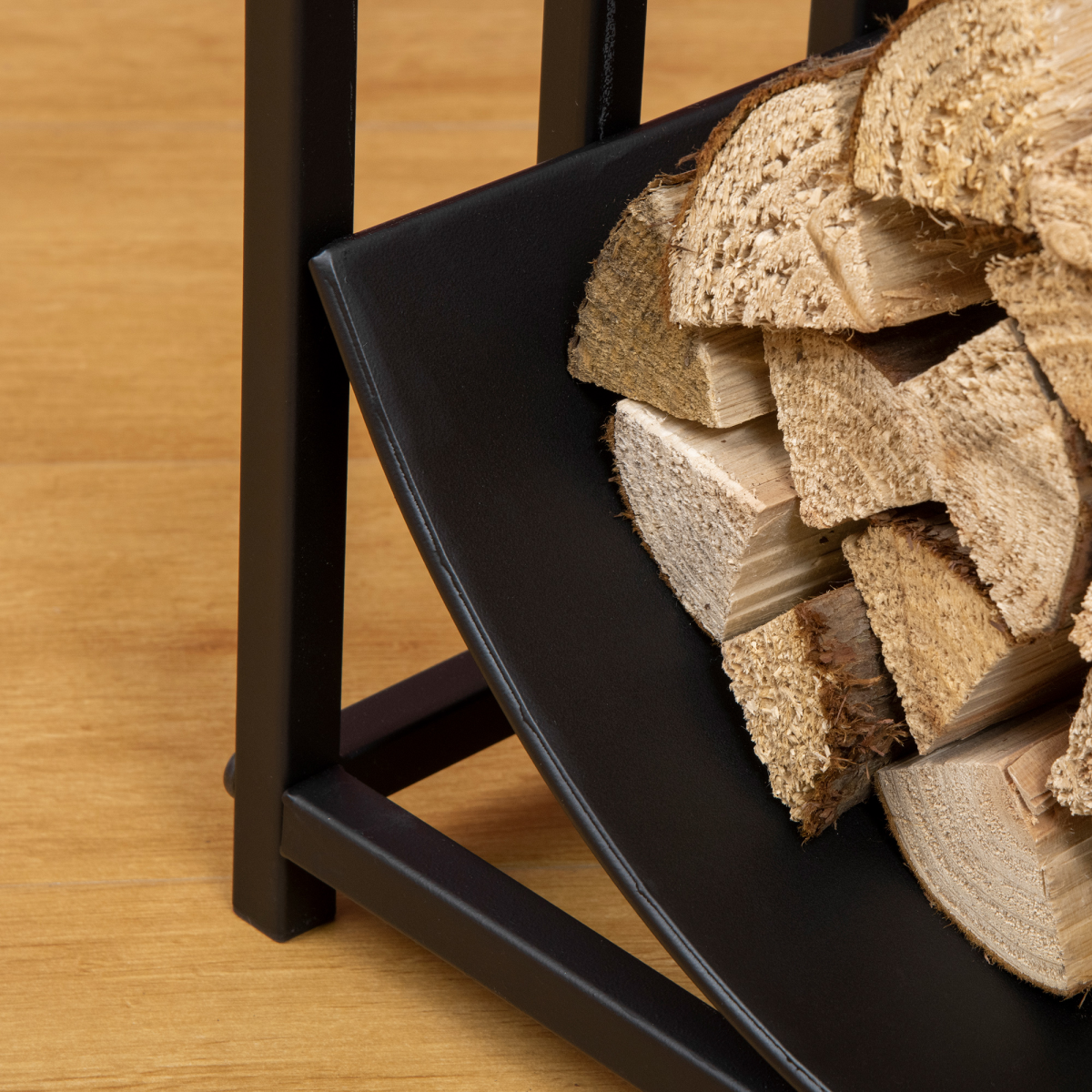 Firewood Log Rack Curved Log Holder Wood Storage Handles Rack Bear Shape